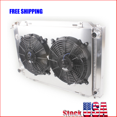 3-Row Aluminum Radiator + Fan Shroud For Foxbody Mustang 5.0L & More (1979-1993)