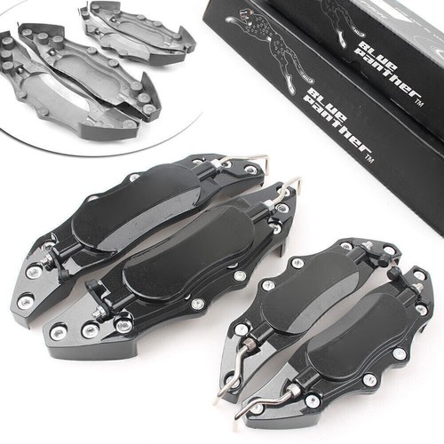 4x 3D Metal Brake Caliper Covers Universal Front & Rear Large+Medium Car Black