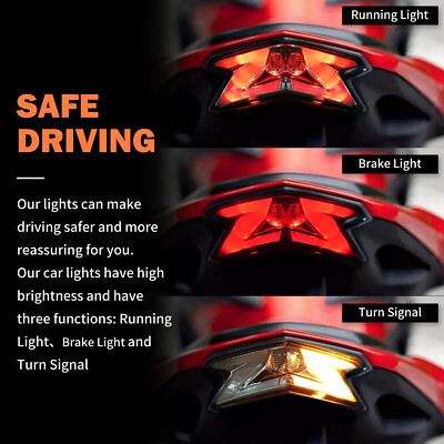 い。 Smoke Integrated LED Tail Light Brake Turn Signal For Kawasaki