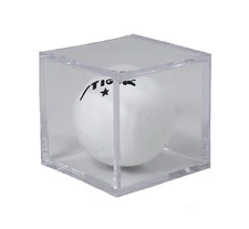 Custom Single Ping Pong Ball Clear Acrylic Display Box 2" x 2" x 2"