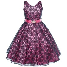 FUCHSIA Size 12 Flower Girl Dress Party Birthday Bridesmaid Wedding Prom