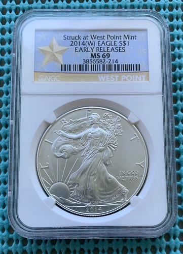2014-W Silver Eagle NGC Early Releases MS69 -  gold star label