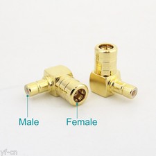 10pcs Gold SMB Male to SMB Female M/F Right Angle 90 Degree RF Adapter Connector