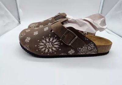 Bravest Studios Mocha paisley mules in brown. New in Box. Size 10 - Bravest Studios Mocha Paisley London Mules IN HAND  main image 2