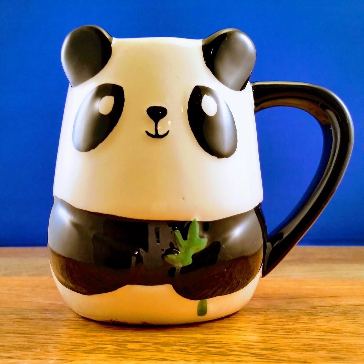 Panda Ceramic Coffee Mug Tea Cup Tag 3D 16 Oz Bamboo Black White Jungle  Animal