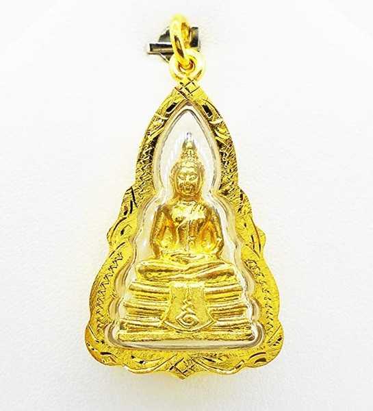 Alternate view of Sothorn Buddha Amulet Pendant Asian 18k 22k Thai Baht Yellow Gold Plated Jewelry