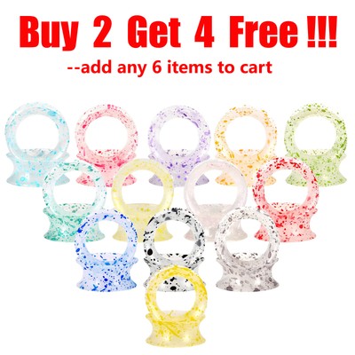 9 Pars Soft Slcone Ear Gauges Flesh Tunnels Plugs Double Flare Expanders E555 | eBay