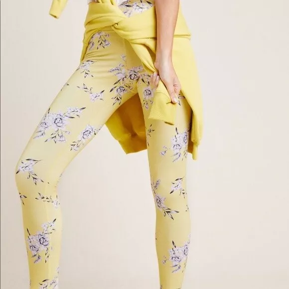 Yellow shop floral leggings