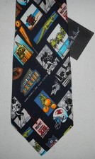 Vintage NWT Nicole Miller Football Miami Super Bowl XXXIII 33 Mens Silk Neck Tie