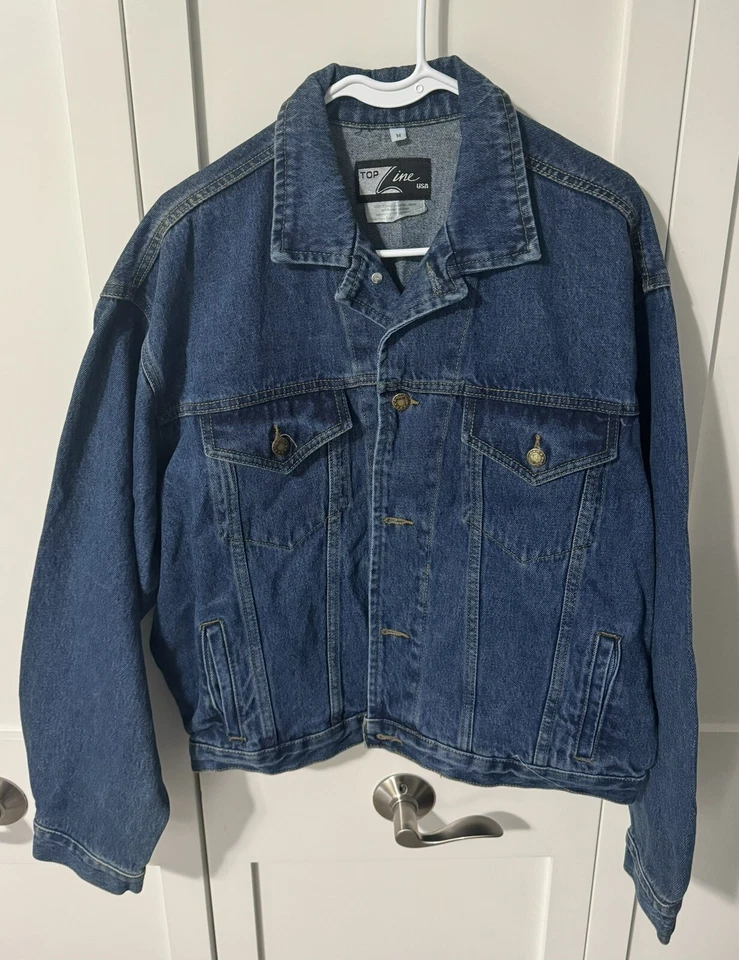 罕见 BEVERLY HILLS 90210 牛仔正品牛仔裤夹克 尺寸 M 签名 Tori 拼写 — 第 2/3 张图片