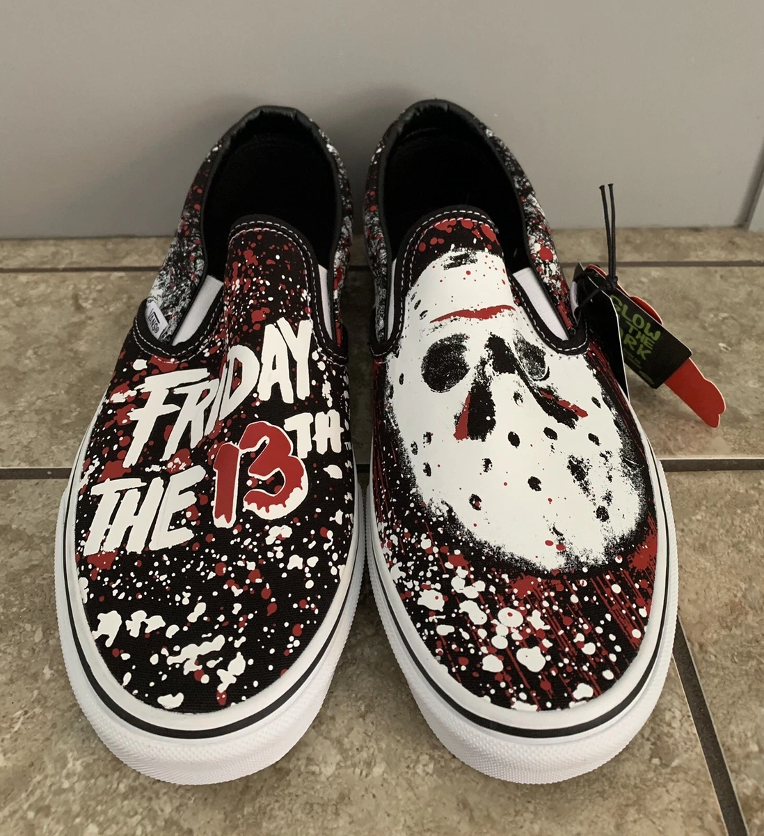 Vans x Horror Friday The 13th Slip On Jason Voorhees Glow Men s Size 10.5