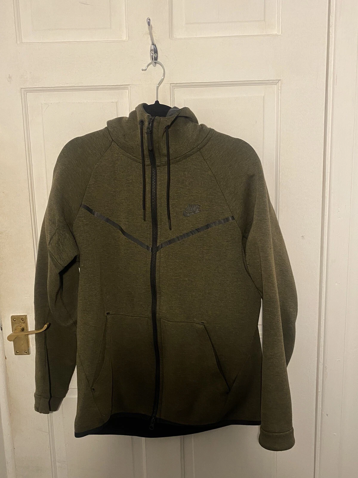 NIKE Tech Fleece Full Zip Hoodie Men's Green SIZE M
