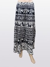 Women Block Print Loose Elastic Waist Black and White Palazzo Pant Wholesale Lot