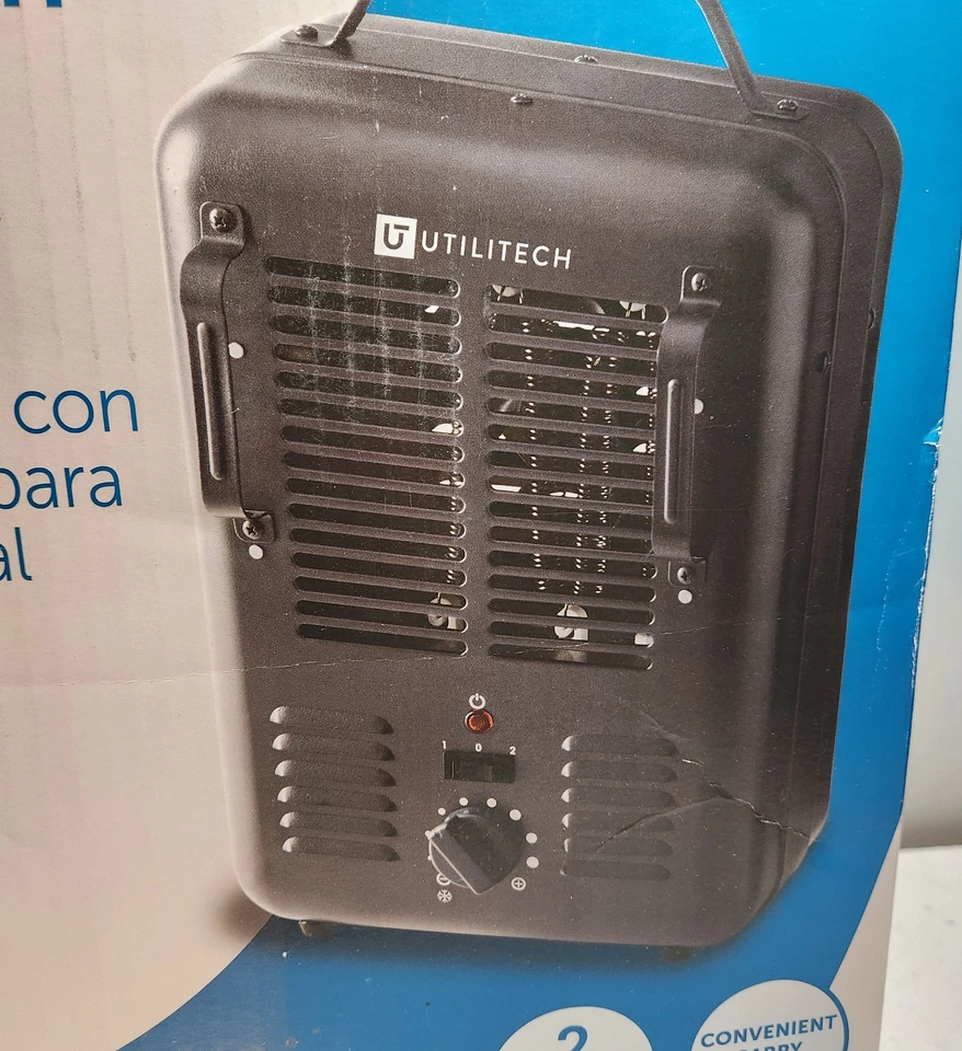 Milkhouse Utility FanHeater Adjustable Thermostat Heats 200 SQ FT - Image 2 of 4