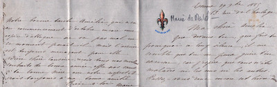 EVREUX (27) Institution / illustrierter Brief Wappen ''GOTT UND KÖNIG'' 1885