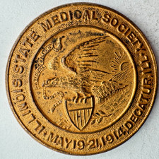 1914 Illinois State Medical Society Bastian Bros Pin Broken Back