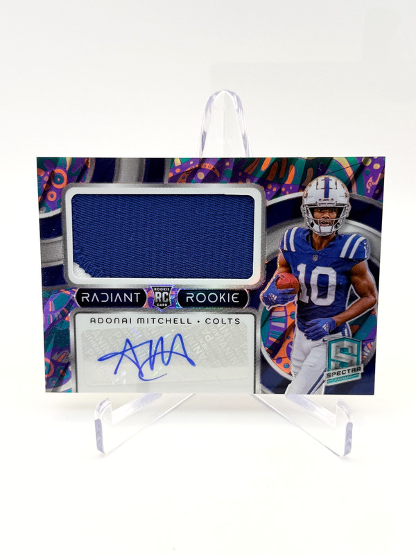 2024 Panini Spectra Adonai Mitchell Marble Neon Radiant Rookie Patch Auto /5 RPA