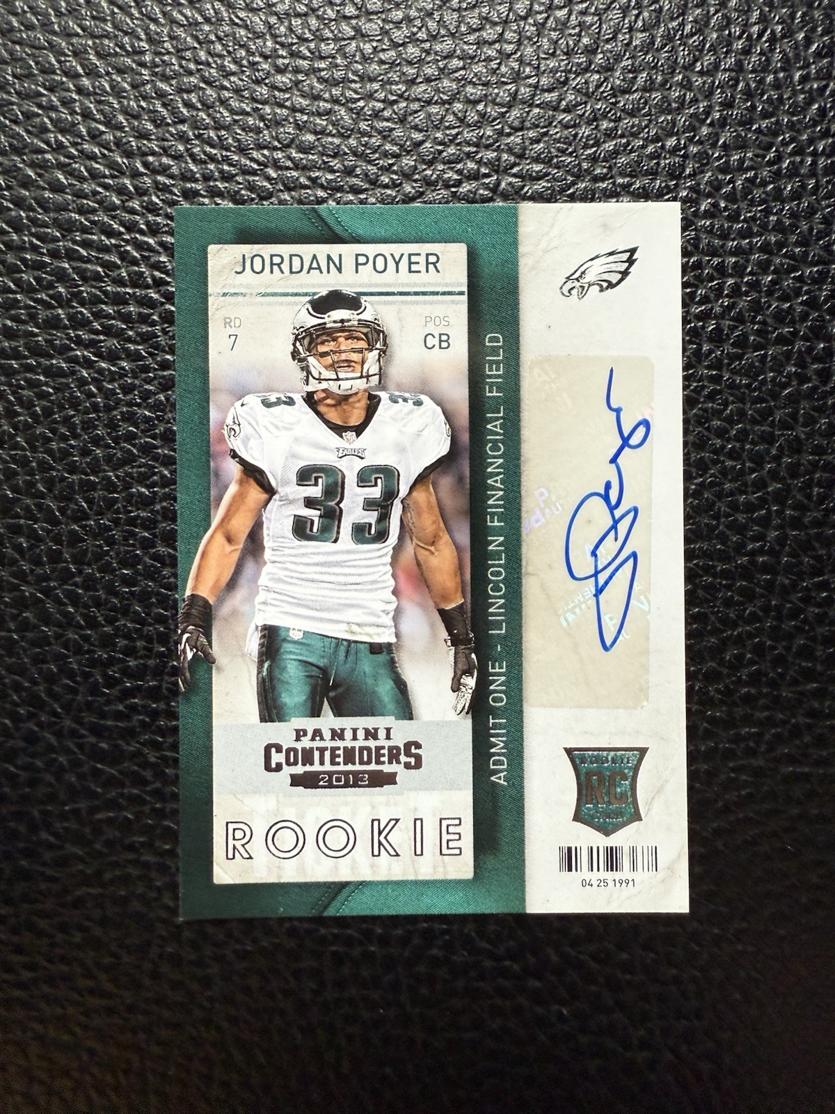 Jordan Poyer 2013 Panini Contenders #148 Rookie Ticket RC Autograph Auto