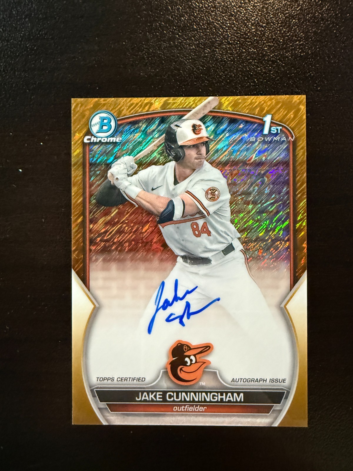 2023 Bowman Draft 1st Chrome Autograph Jake Cunningham Gold Shimmer #/50! RC