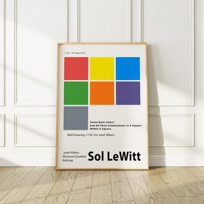 Sol Lewitt Exibition Poster, 2015 ''Seven Basic Colors'', 24''x36'', No Frame