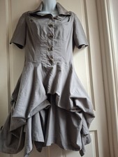 All Saints Supreme Dress UK12 Taupe Vintage Hitch Cotton Parachute 2009 Bustle 