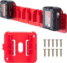 Battery Holder Compatible for Milwaukee 18V Battery  Wall Mount Batteries Stora