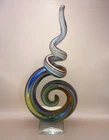 Vintage Murano Style Hand Blown Art Glass Sculpture Rainbow Swirl 12” EUC!