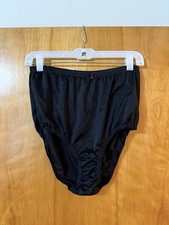 Rene Rofe Vintage High Waisted Black Embroidery Brief Panties Polyester Size 9
