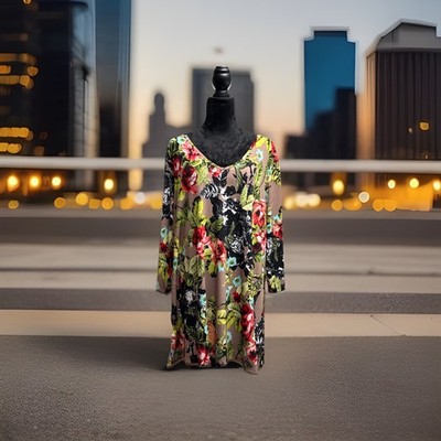 Attitudes by Renee - Printed V-Neck Tunic with Pockets
