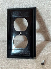 Vintage P&S Pass and Seymour Brown Bakelite Outlet Plate Cover NOS