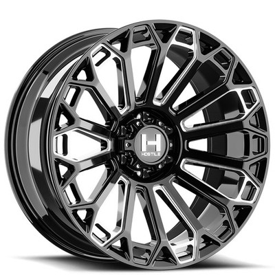 Hostile Wheels H142 Warrior 20x9 Black Milled V2 (4pcs) A1