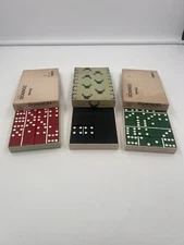 Vintage Elk & 2 Puremco #616 Standard Marblelike Dominoes With Box - Lot of 3