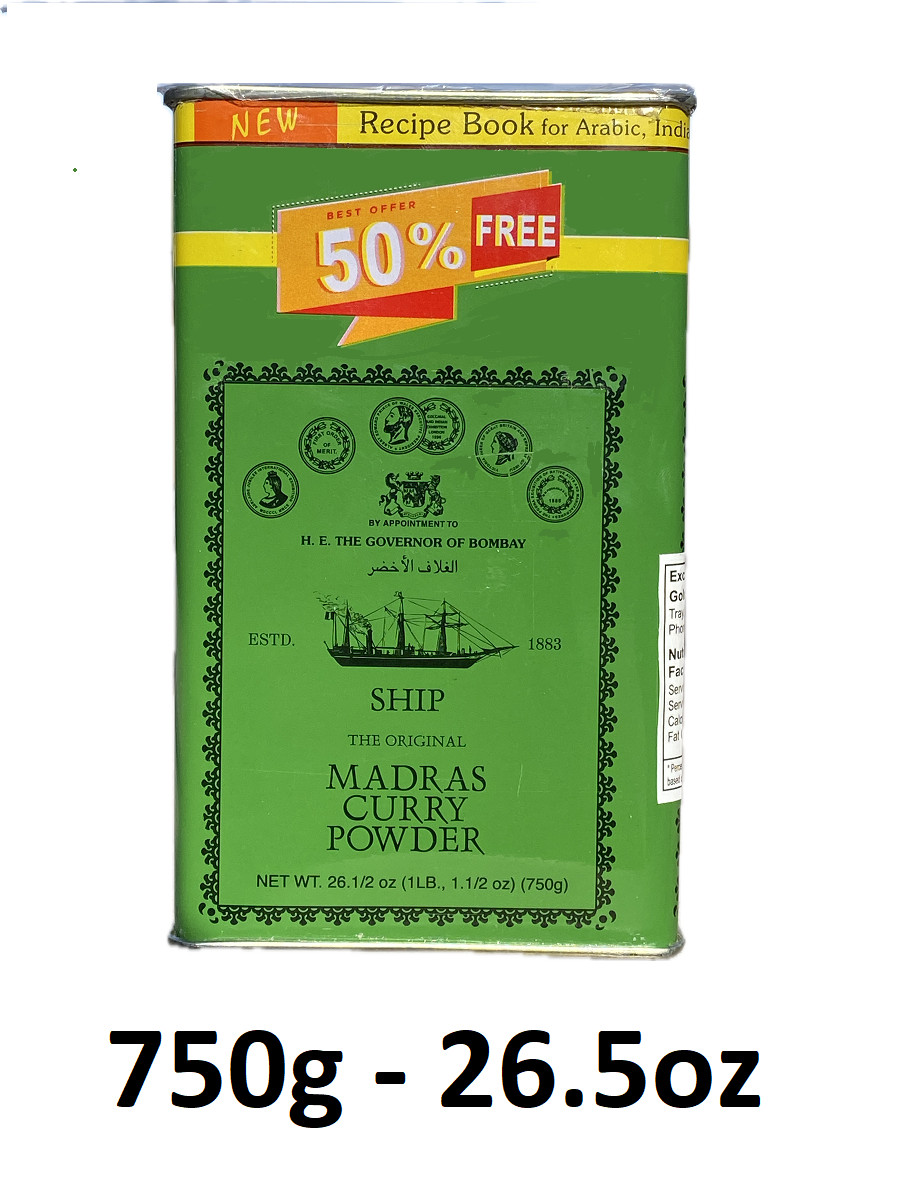 1 lata grande del nuevo original Madras Curry en polvo etiqueta verde 750 g - 26,5 oz