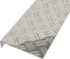 462949 Lamiera Bugnata, Tipo “Mandorlato”, Squadrata, a L, Alluminio, Naturale,