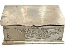 Boîte à Timbres Art Nouveau métal décor GUI HOUX Jugendstil Mistletoe stamp box
