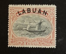 Labuan SG69 8c Pink Mounted Mint.