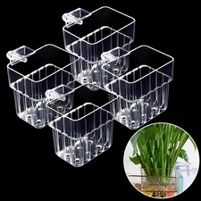4 PCS Clear Acrylic Aquarium Plant Holder Hanging Cups Aquatic Fish Tank