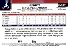 2025 Topps Update #US189 Eli White Sandglitter