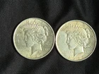 Lot Of 2 Silver Peace Dollars