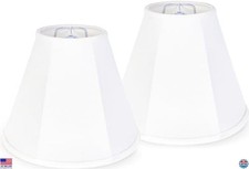 GO SO Set of 2 White Bell Lamp Shades - 6" Top x 13" Bottom x 10.6" High - Linen