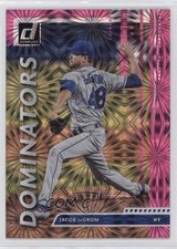 2020 Panini Donruss Dominators Pink Fireworks Jacob deGrom #D-10 08w3