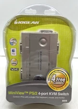 NEW IOGear MiniView PS/2 4-Port KVM Switch GCS14