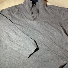 Michael Kors Men's Medium Gray Long-Sleeve Quarter-Zip Pullover