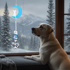 Loss of Dog Sympathy Gift,Memorial Sun Catcher for Loss of Dog, Crystal Pet S...