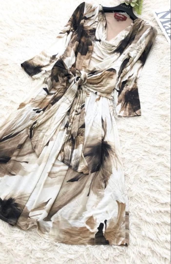 Good condition MaxMara drape allover pattern dres… - image 2