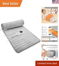Large 24" X 12" Electric Heating Pad with Timer - Ideal for Neck Back Relief