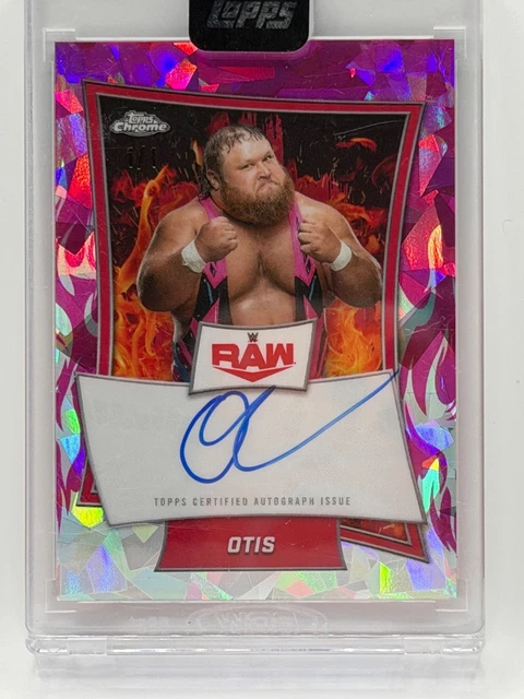 2025 WWE Topps Chrome Saphire Otis Padparadscha 1/1 Autogrammkarte