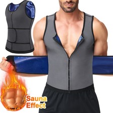 Men's Sauna Shirt Heat Trapping Sweat Suit Vest Gym Fitness Weight Loss Tank Top