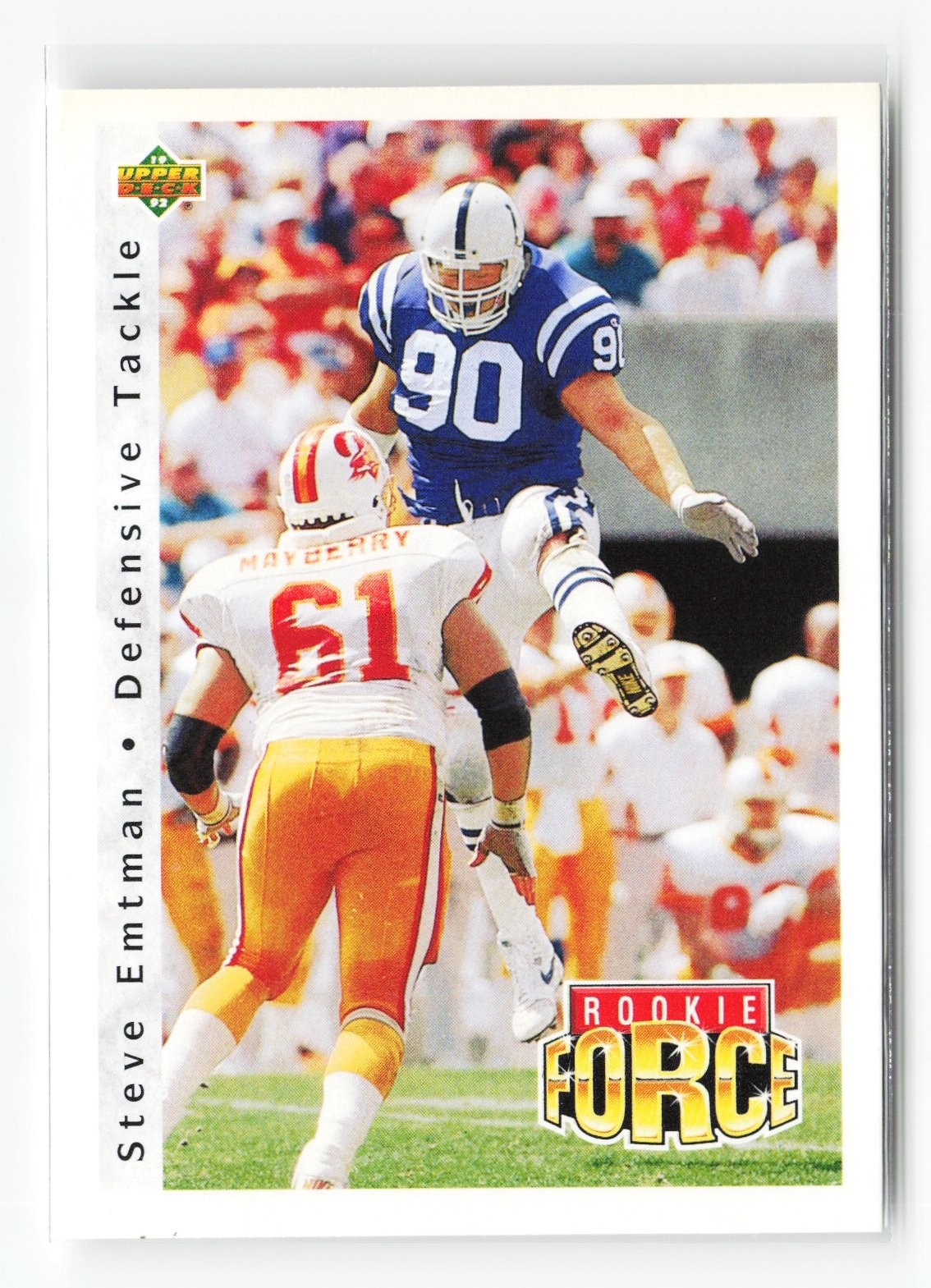 1992 Upper Deck Steve Emtman RC #409 Indianapolis Colts EX