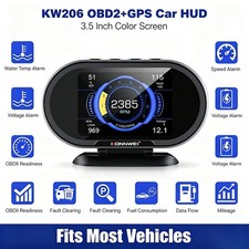 Konnwei Kw206 Hud Digital Display Car Scanner Fuel Consumption Temperature Gauge